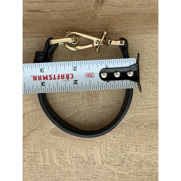 Michael Kors Black Leather Gold Hardware Horsebit Buckle Bracelet - Picture 6 of 6